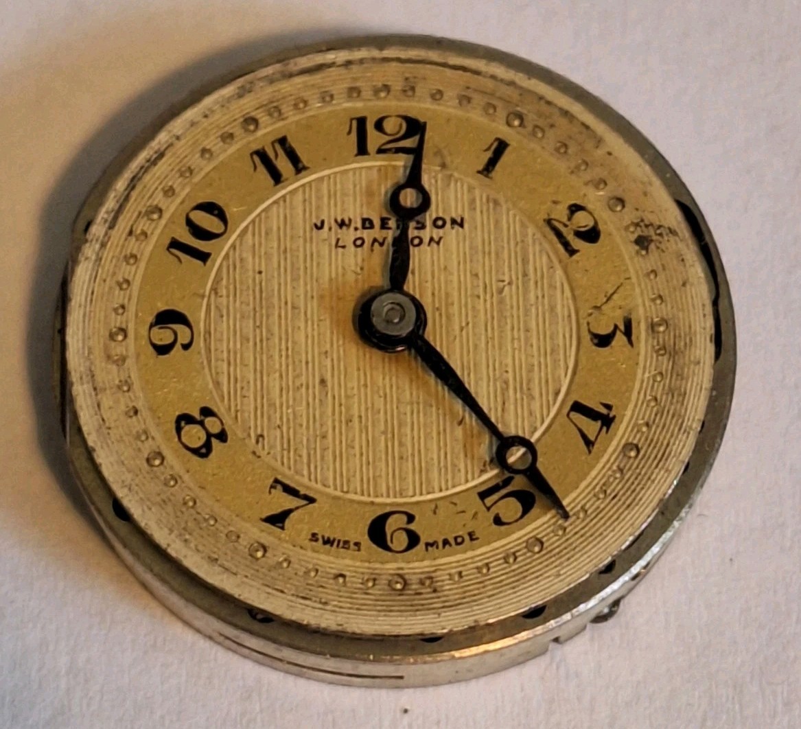 Vintage J.W. Benson 15 Jewels Mechanical Watch Movement (Balance Is Okay)