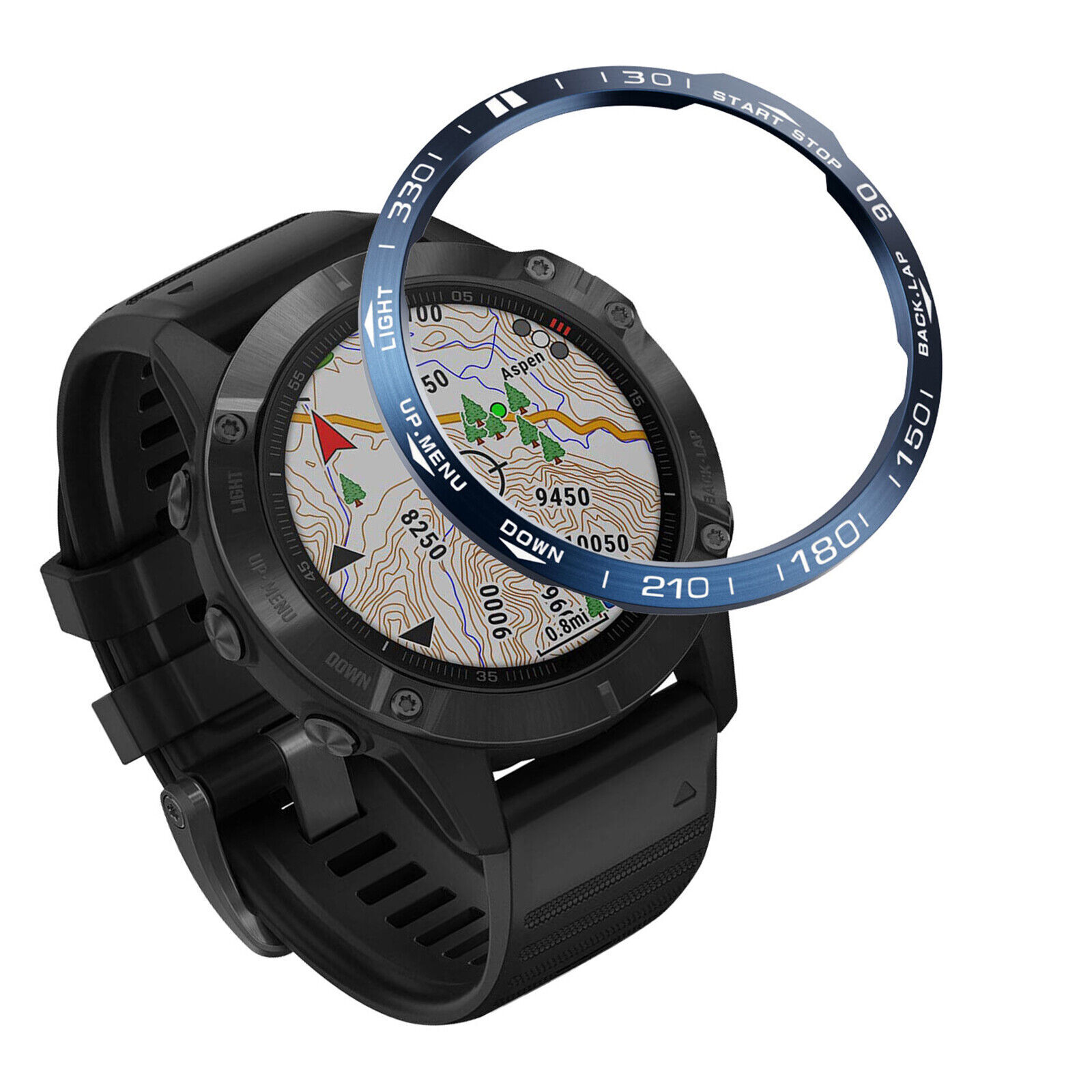 Stainless Steel Bezel Ring Adhesive Cover for Garmin Fenix 6/ Pro/Sapphire Watch