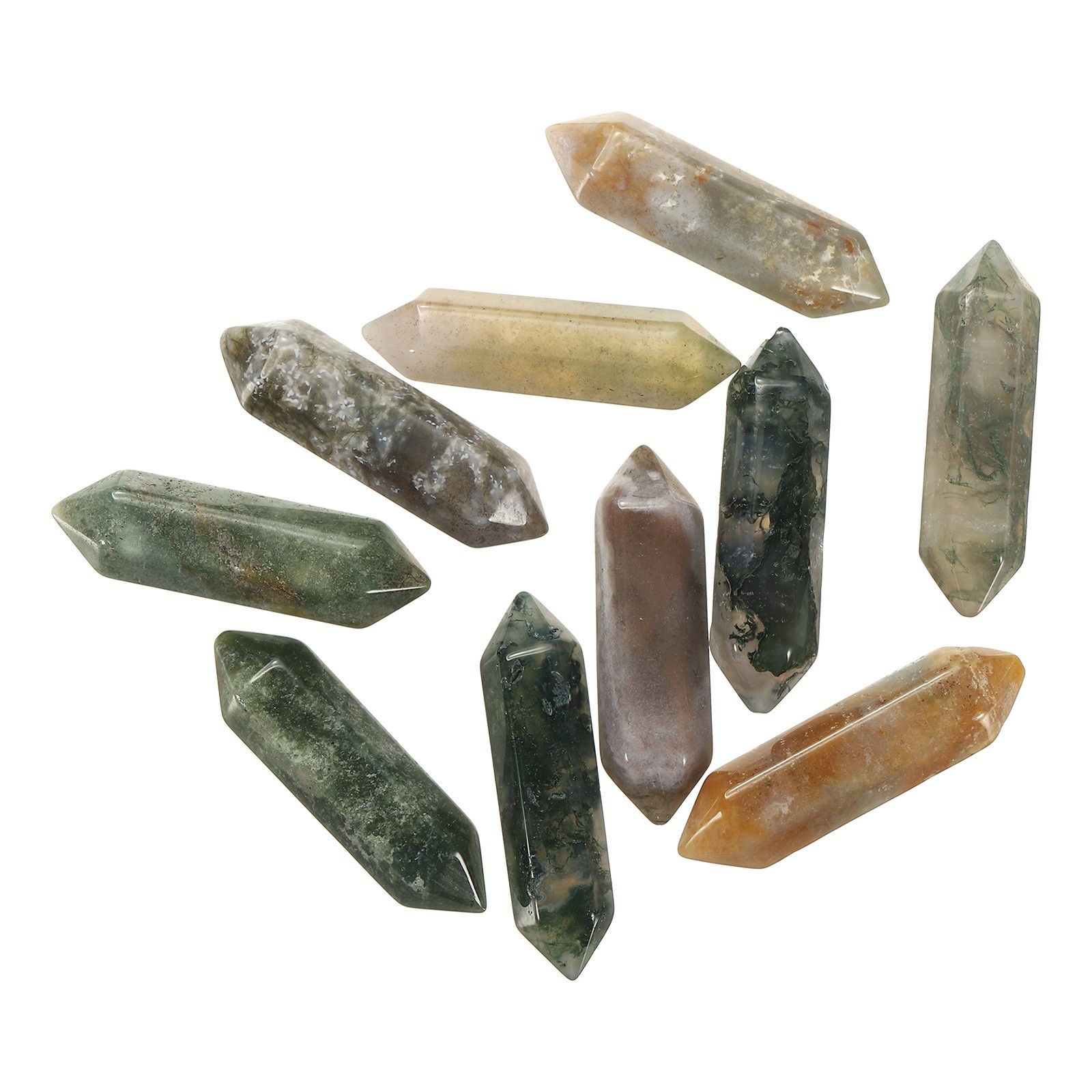 10 Pack Gray Agate Quartz Crystals, Polished Crystals Bulk