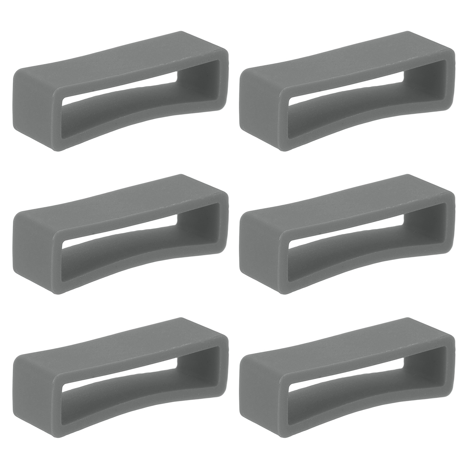 6 Pcs 26mm Gray Watch Band Holder Loop Silicone for Watch Band Strap Keeping