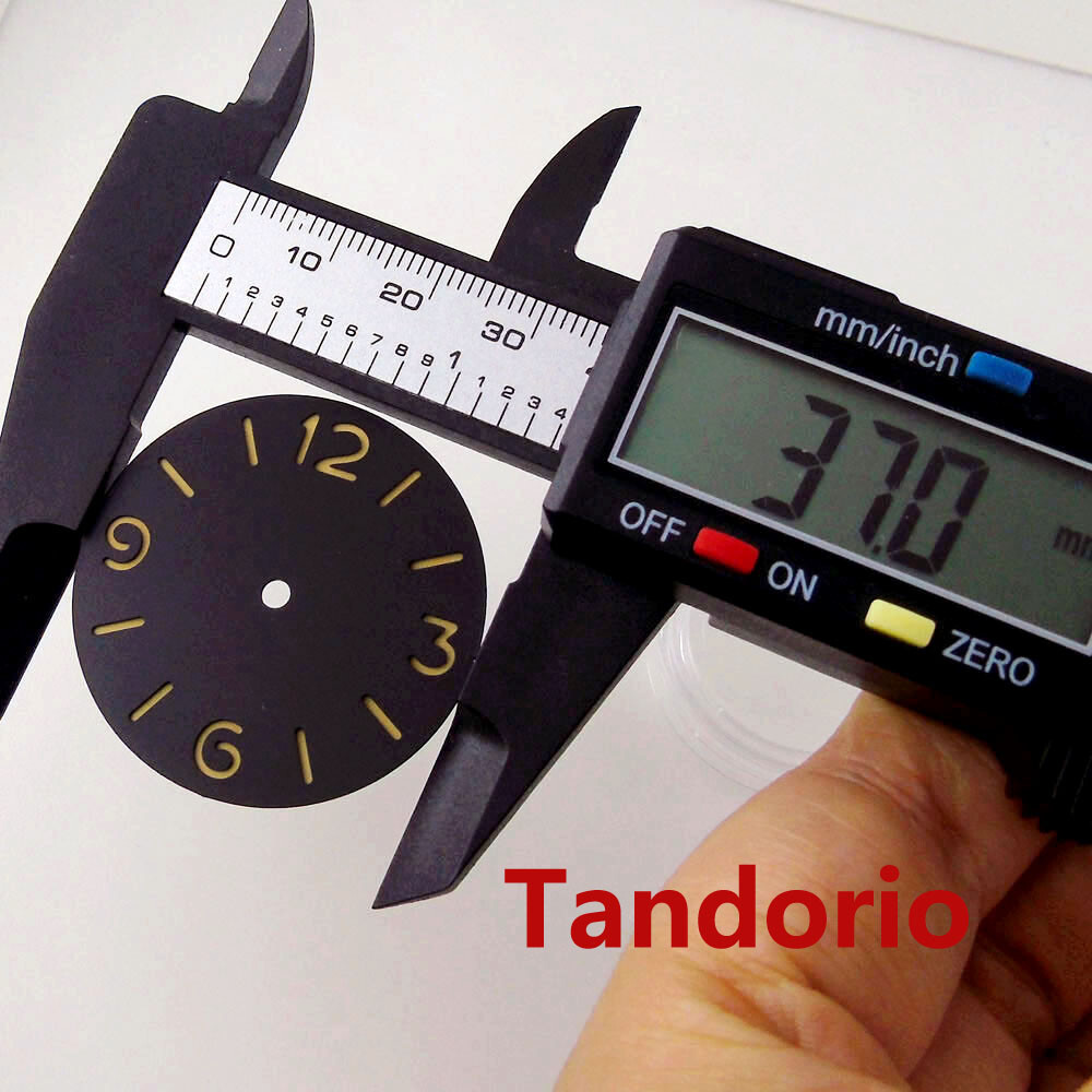 47mm Black PVD Watch Case Glass Back Fit ETA 6497 6498 Hand Winding Movement