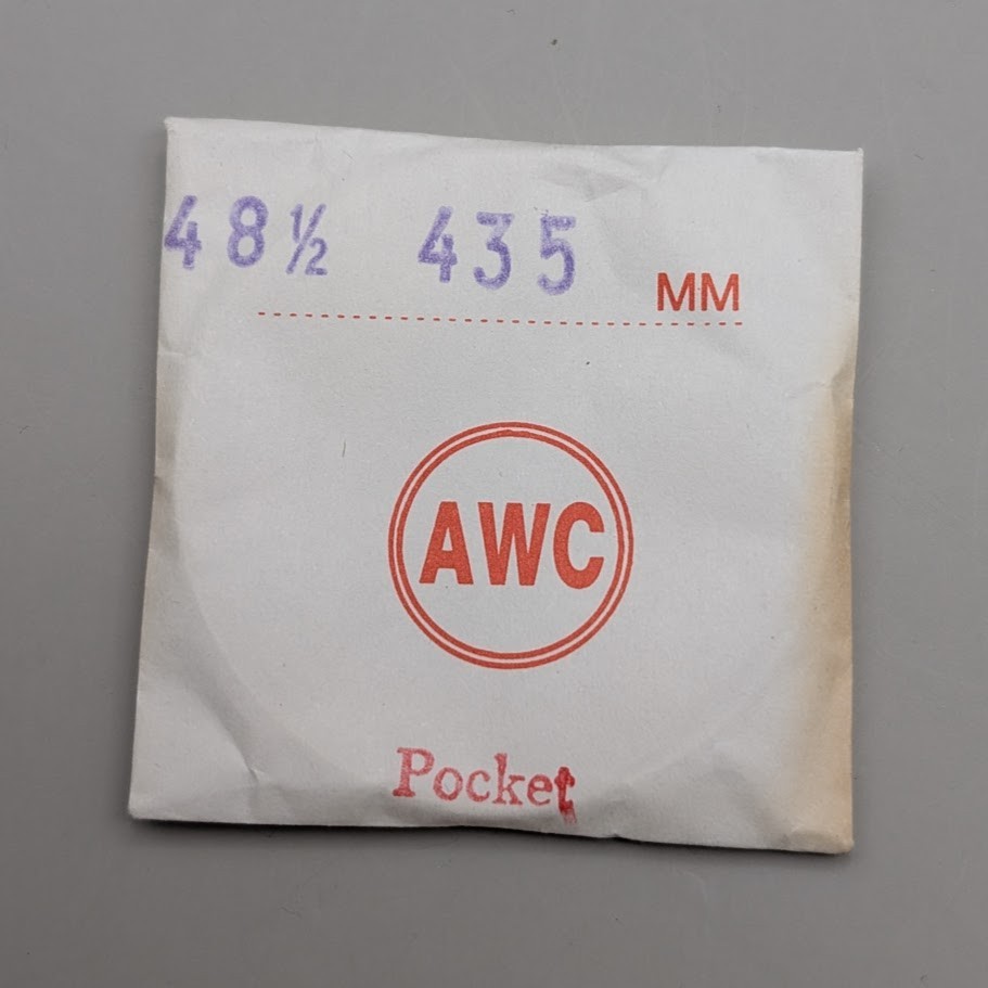 NOS AWC 43.5mm Pocket Watch Crystal Size 48 1/2