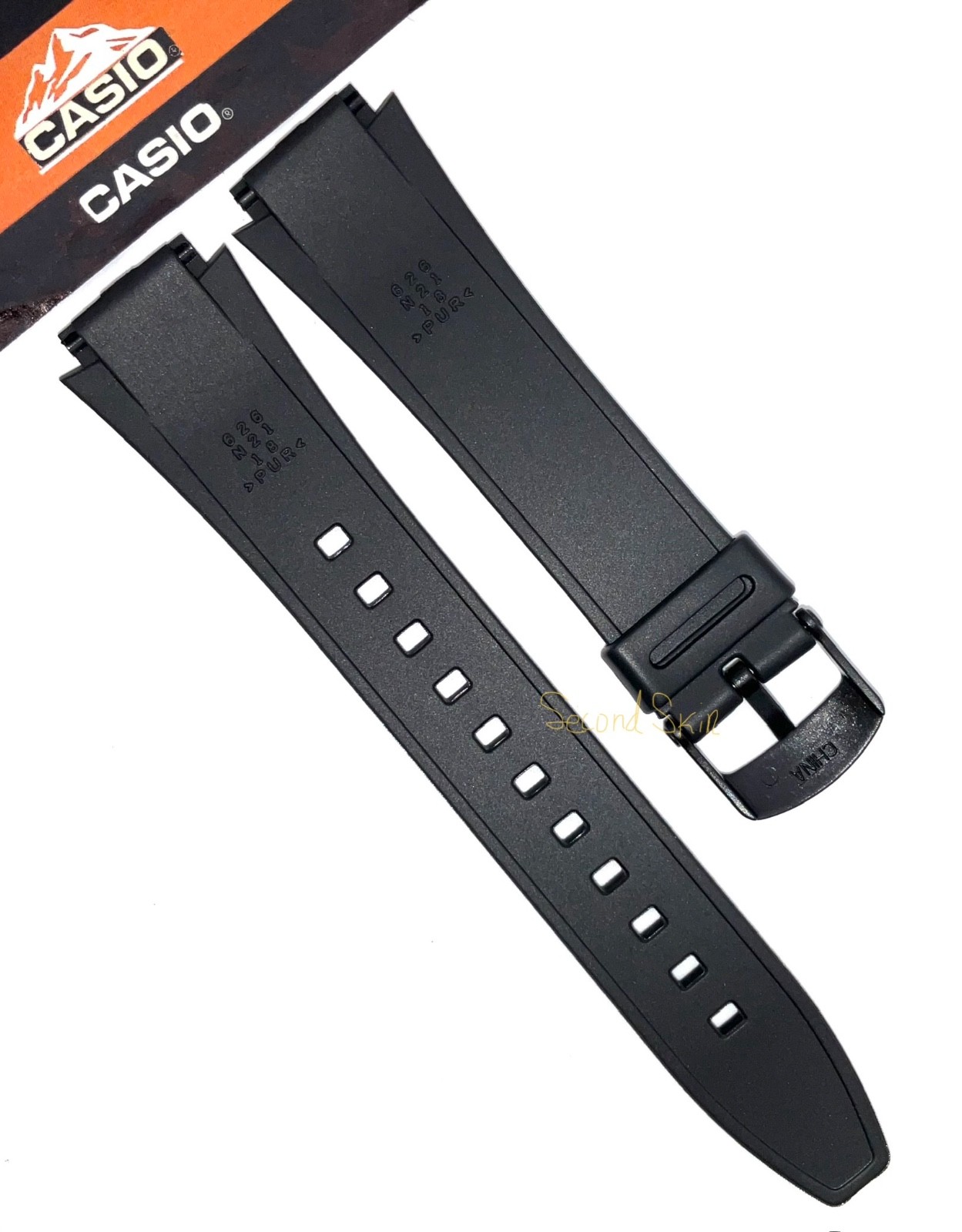 Genuine Casio Black Watch Band Strap Resin AW-80-1A2V AW-82-7AV + Pins