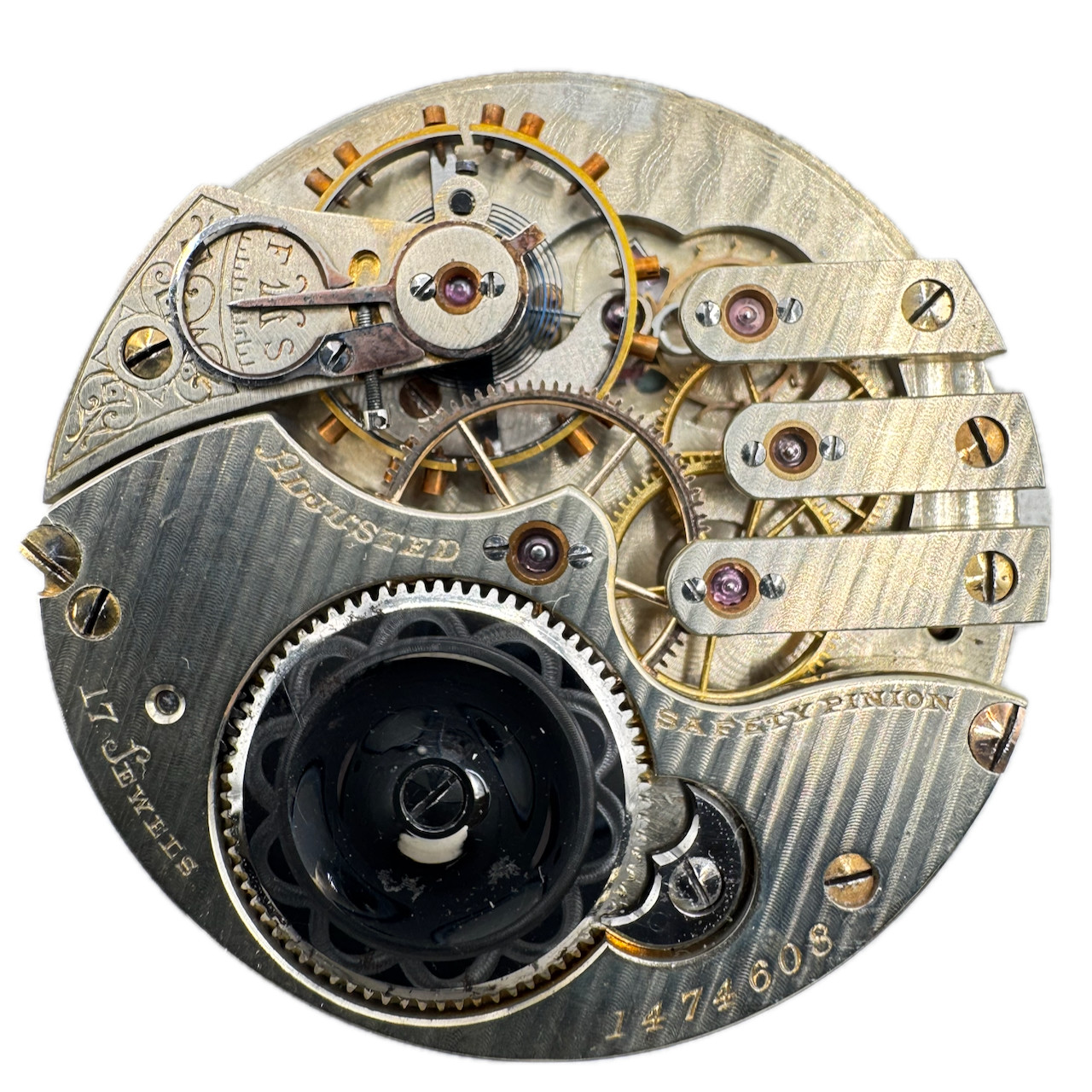Antique 16s 1899 Illinois Mechanical 3-Finger Railroad Pocket Watch Movement 186