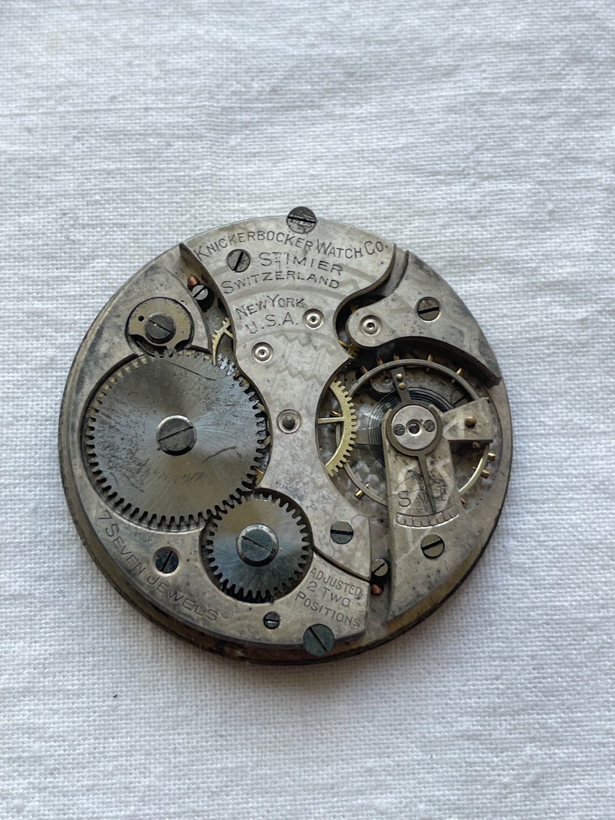 Knickerbocker 7 jewels New York – movement for pocket watch AS IS – lot0205