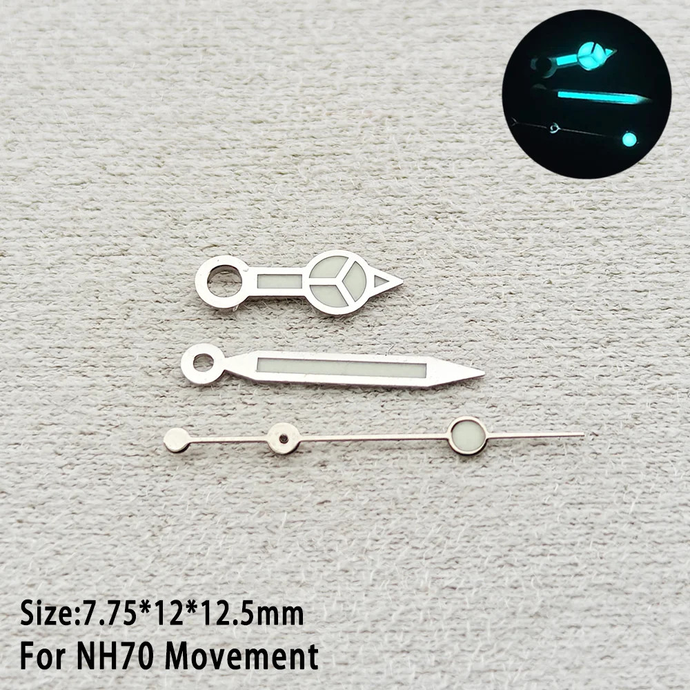 28.5mm Skeleton Watch Dial Green Lume Black and Blue Fit for NH70 NH72 Mod Parts