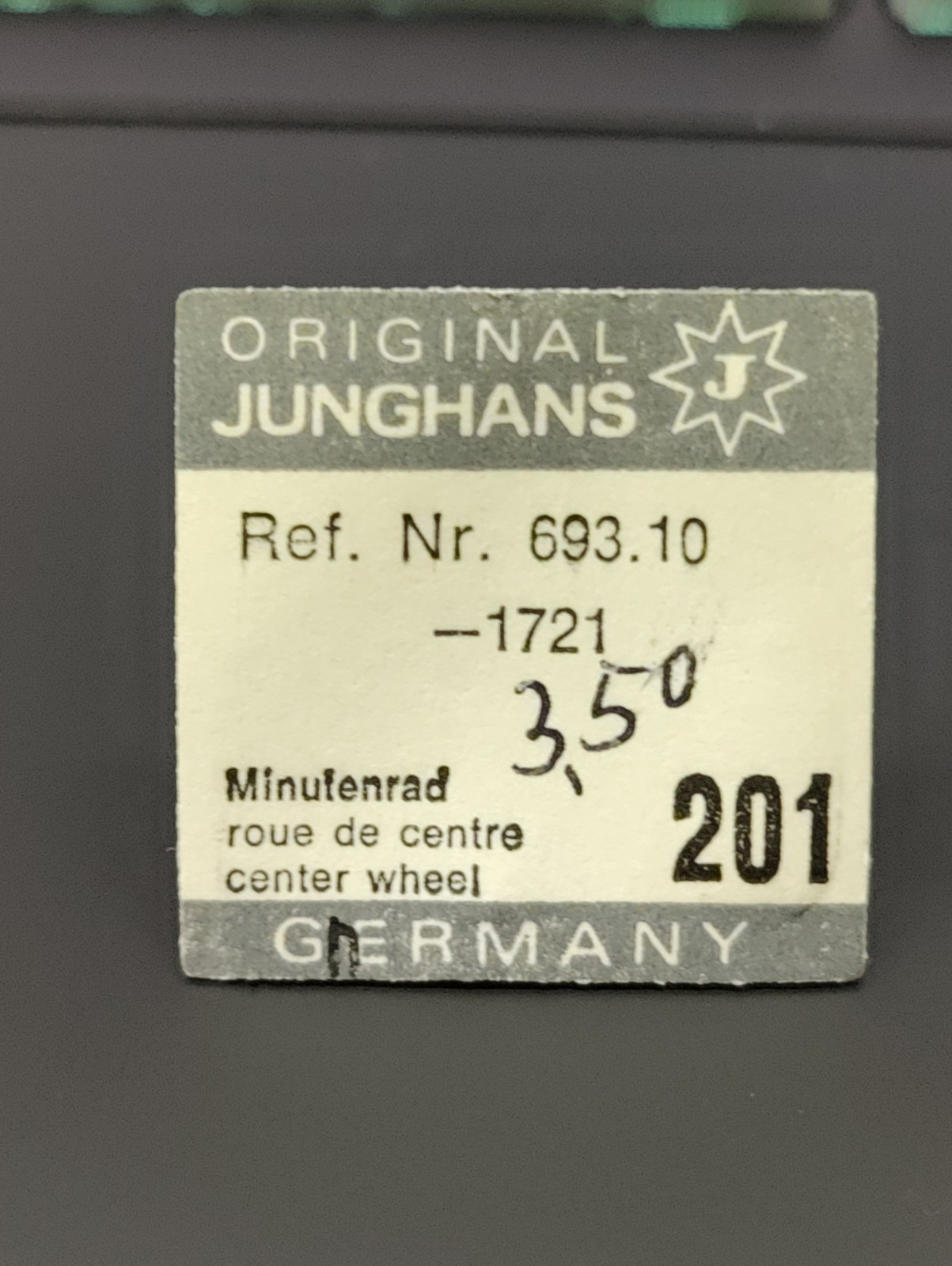 NOS Junghans J Cal. 693.10 Part 201 Center Wheel