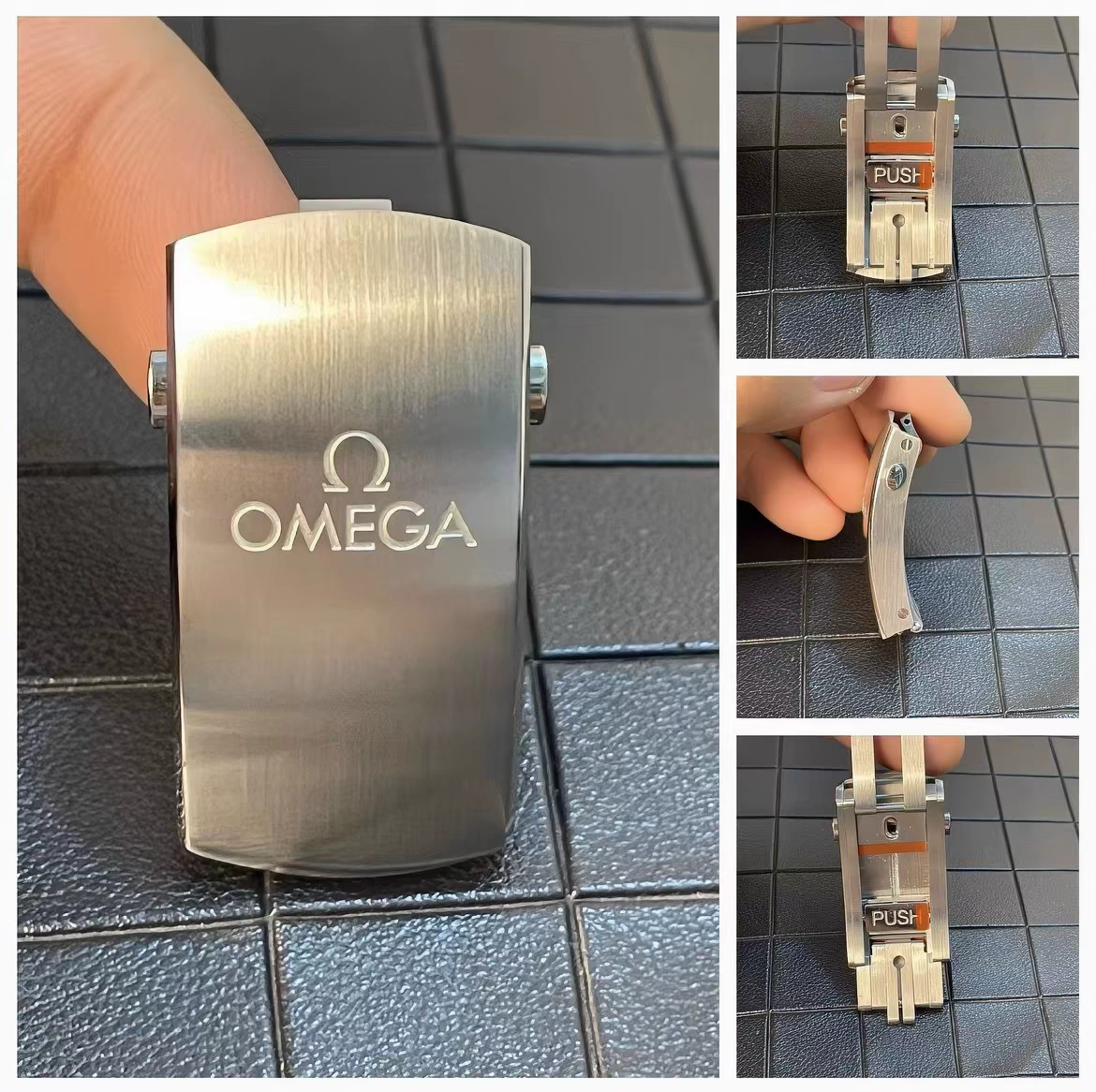 For OMEGA Genuine 21mm Stainless Steel Watch Strap Fastner Clasp Buckle