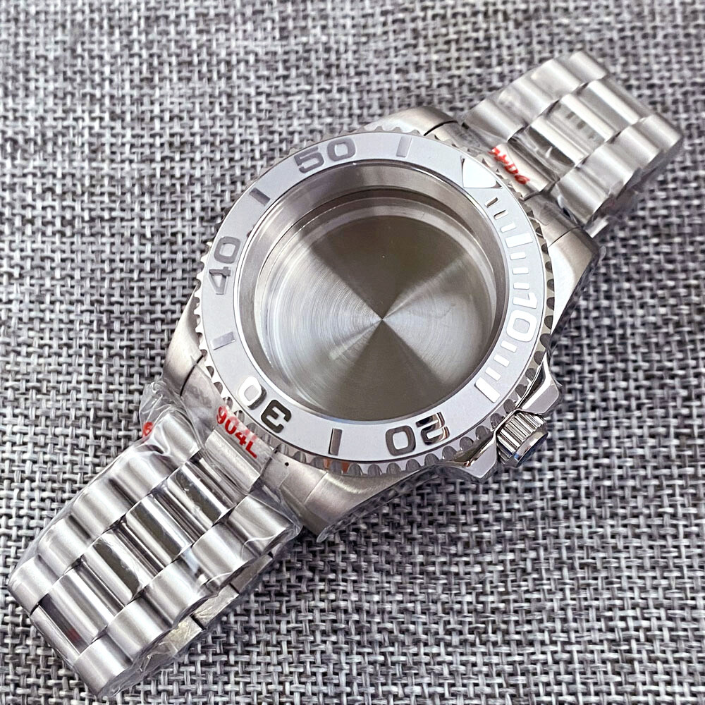 20ATM 40MM SUB President Bracelet Sapphire Watch Case Fit NH34A NH35 NH36 2824