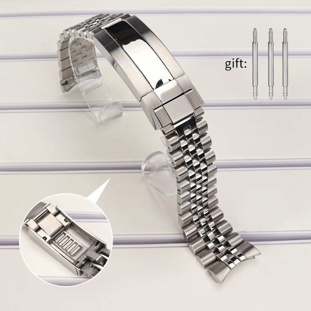 FEIYASHI 20mm Stainless Jubilee Bracelet Sliding Locking Buckle For R-Watch Case