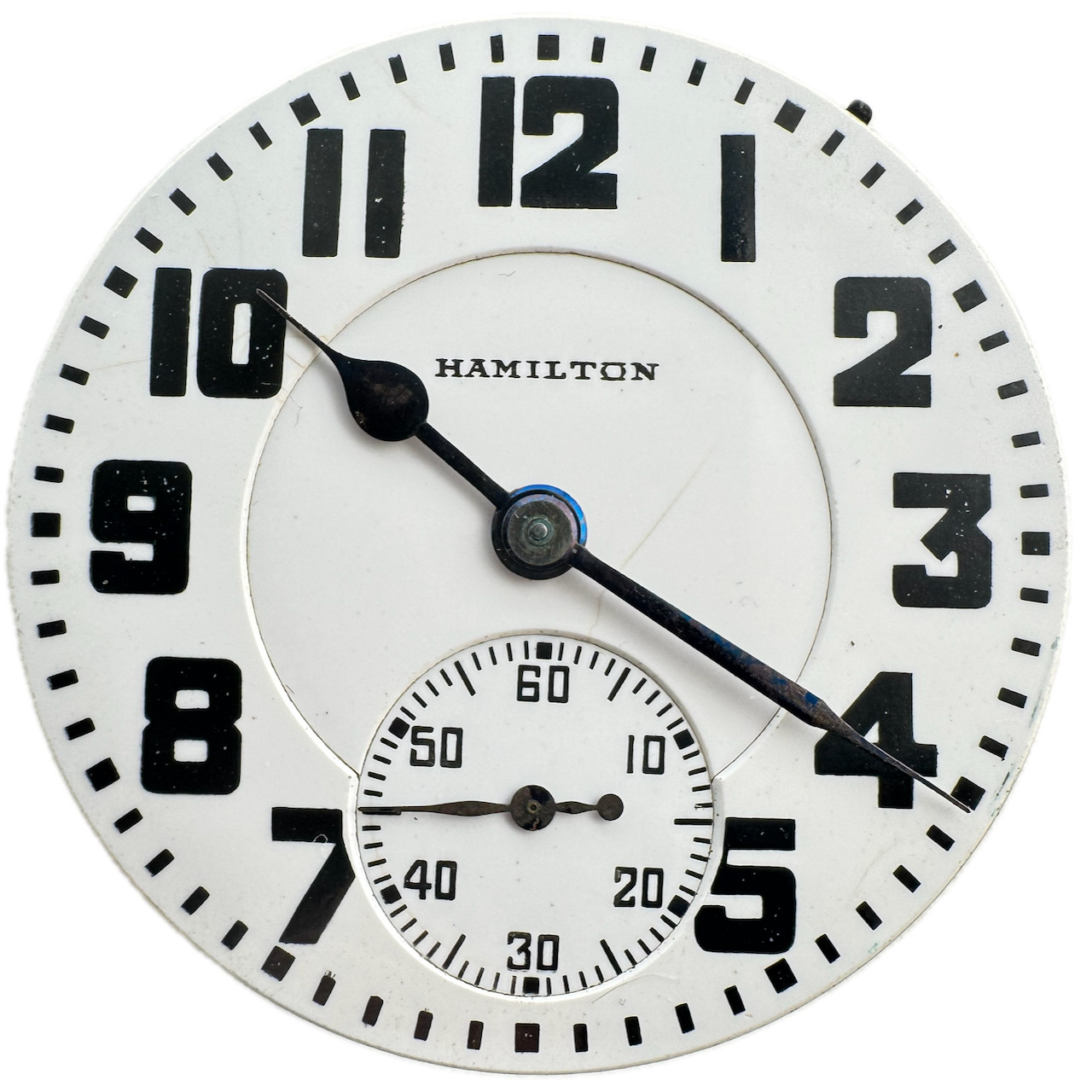 Vintage 16s Hamilton Boxcar Dial Pinstripe Railroad Pocket Watch Movement 992