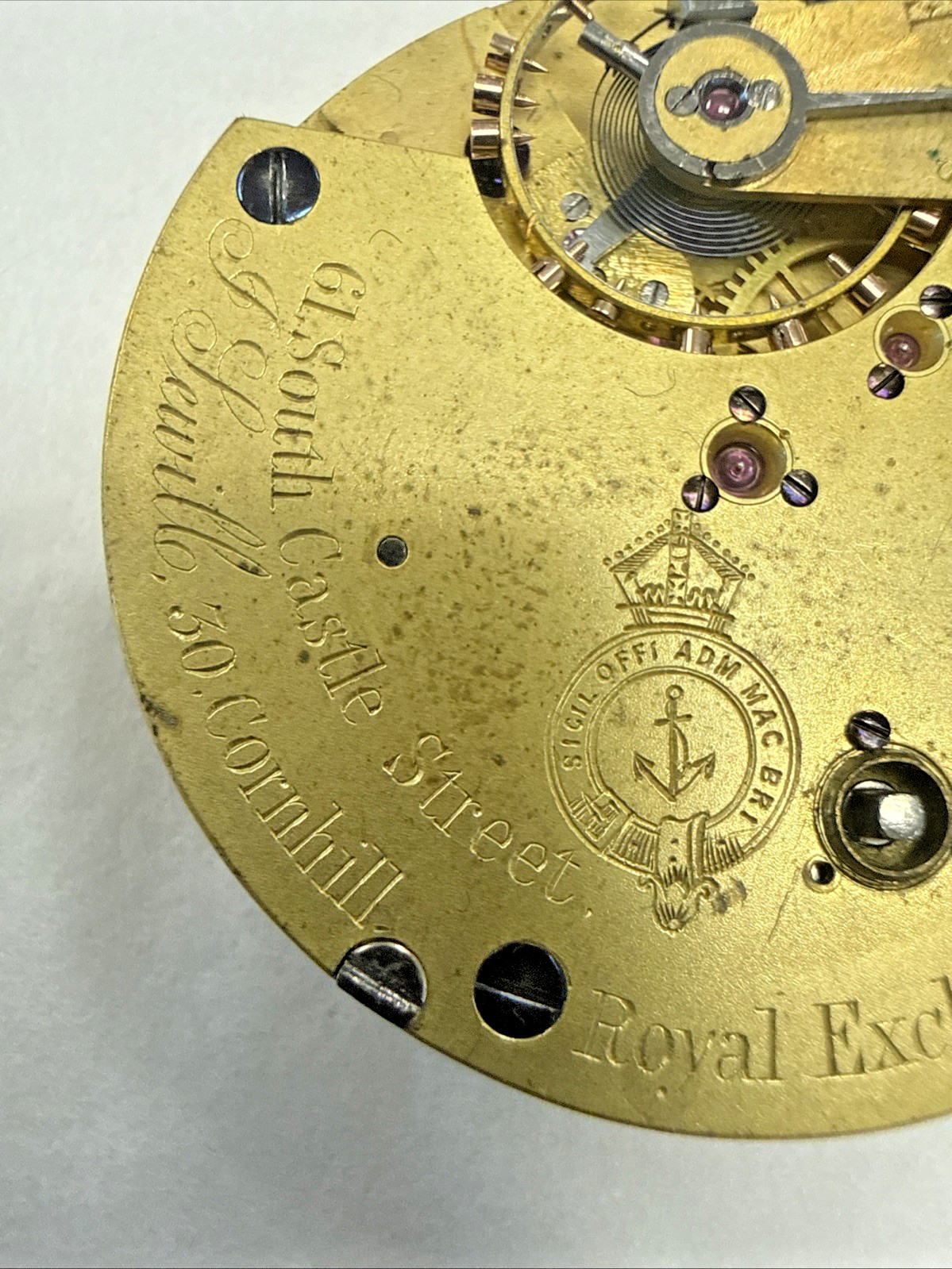 J.Sewell 30 Cornhill Royal Exchange Antique English Pocket Watch Mvt,Dial,Hands