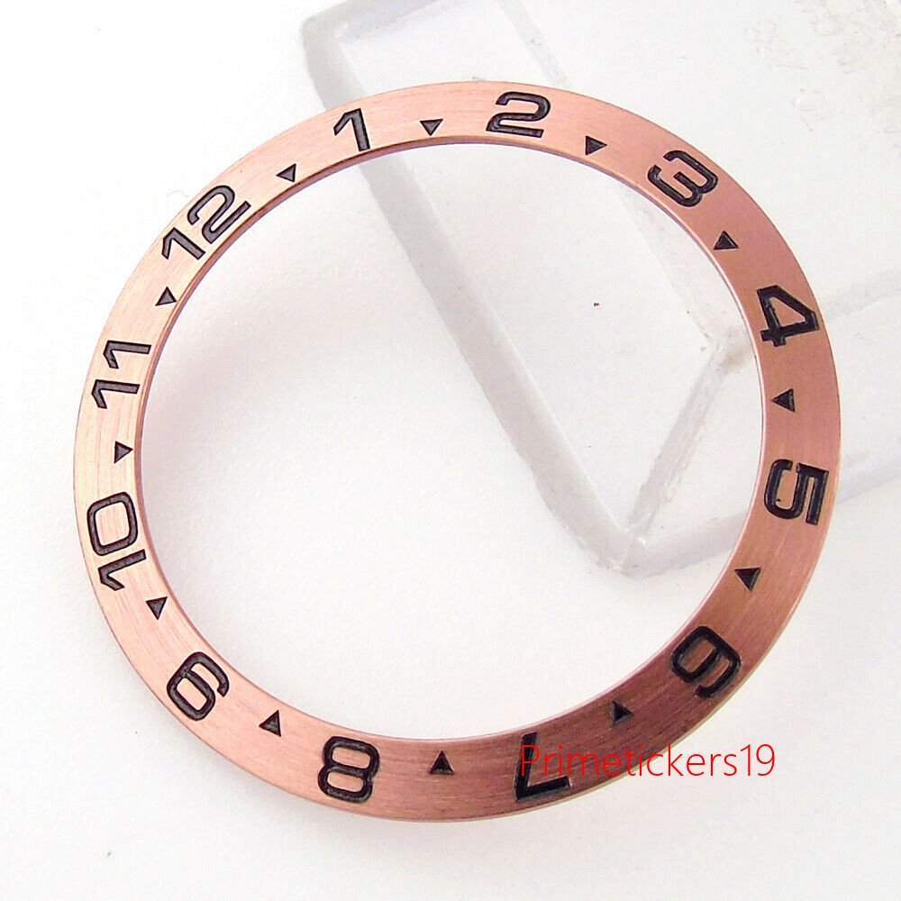 38mmx30.6mm Silver/Golden/Pink Sloping Steel Watch Bezel Insert Fit 40mm Watch