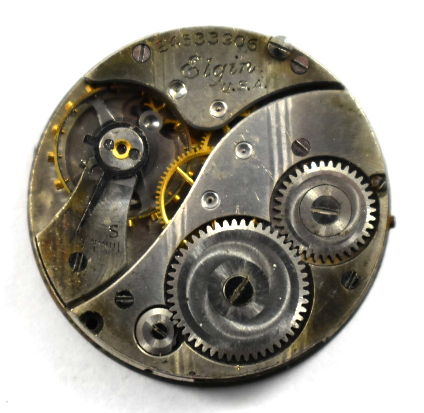 Vintage Elgin Grade 430 6/0s 7J Hunting Pocket Watch Movement lot.wj