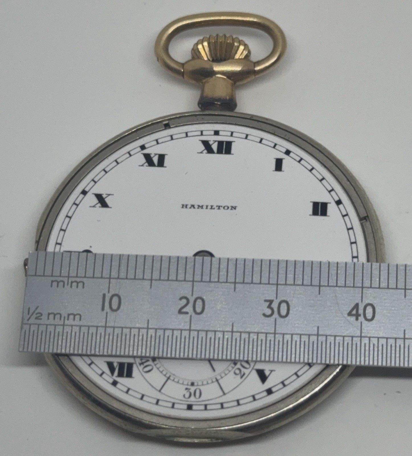 Hamilton Pocket Watch 914 Movement 17 Jewels 3 Positions 1917 12s Does Not Run