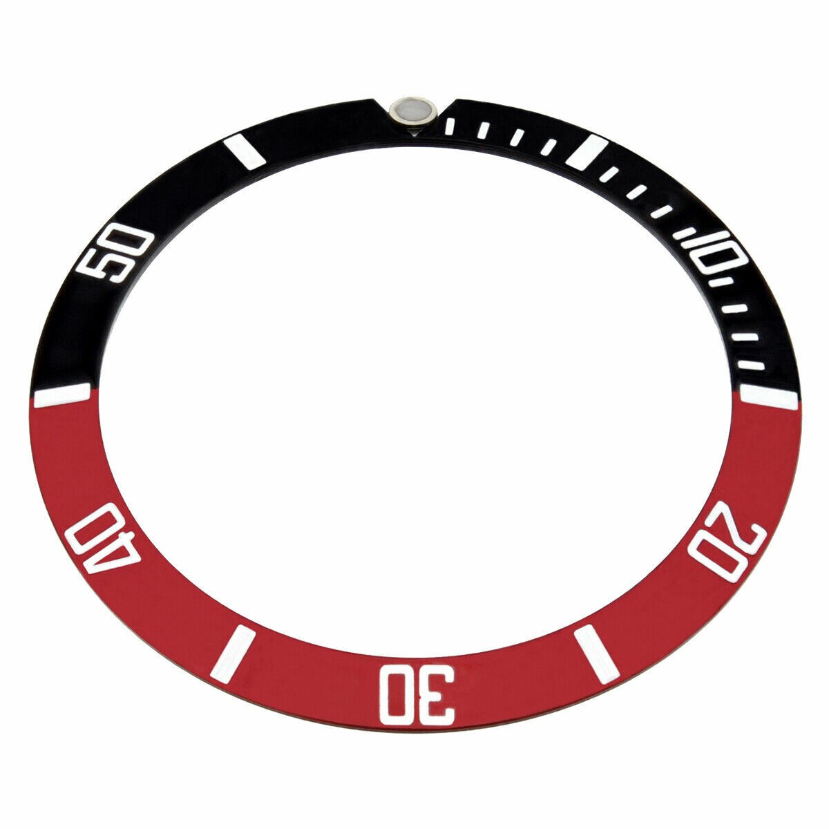 Black Red Aluminum Replacement Bezel Insert 37.60mm x 30.70mm Diver Watch