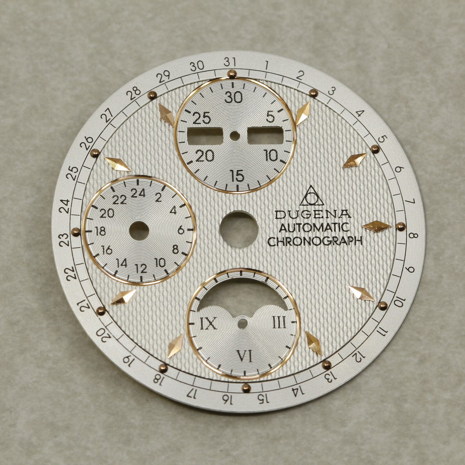Wach Dial for Eta Valjoux 7751 Automatic Chronograph MOONPHASE, Ø30.8 mmDugena