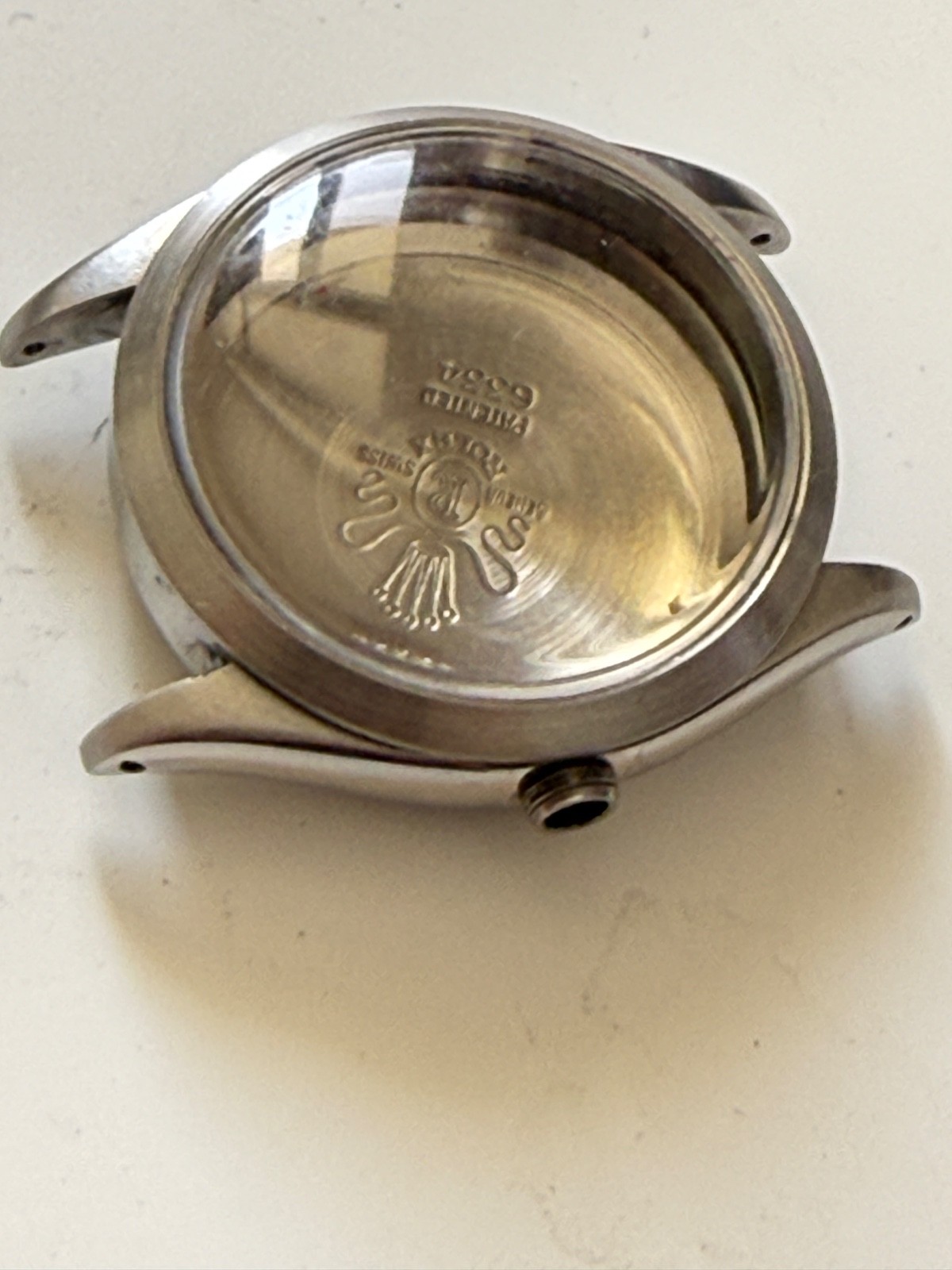 Bubbleback Rolex Oyster Perpetual Stainless 6334 case used 34mm + glass vintage
