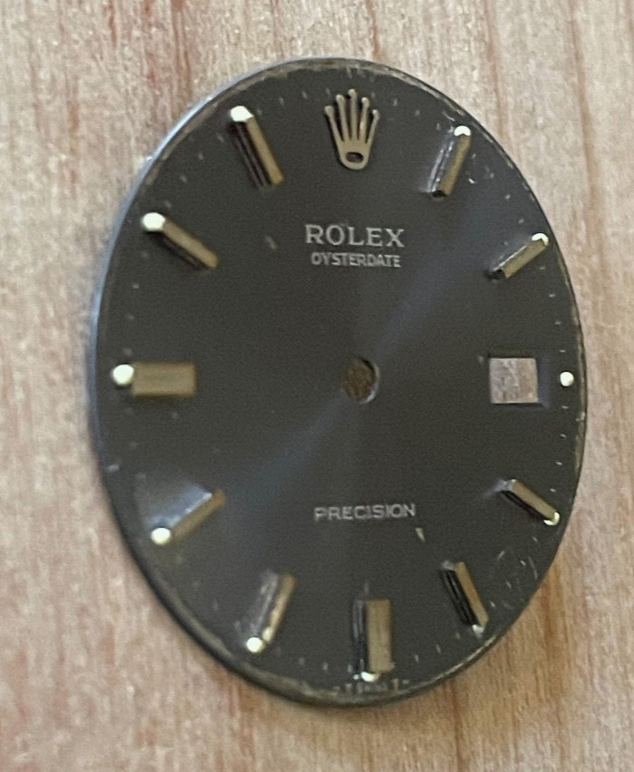 Vintage Rolex Oysterdate Precision Watch Dial for 6694 Gray Blue