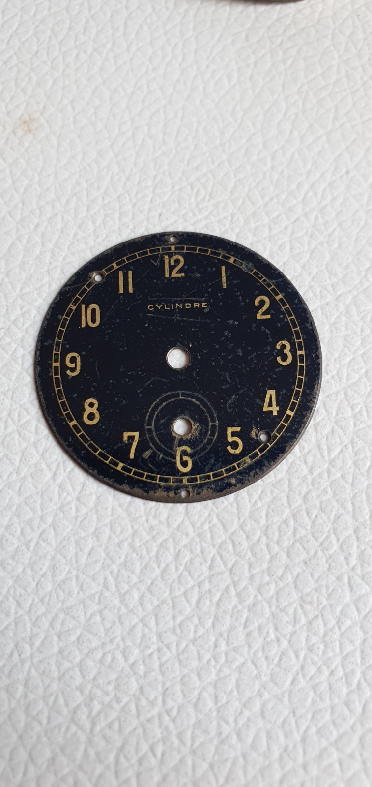 Vintage Black Military Dial Cylindre 1920s 1930s No Feet Marriage Watch Project