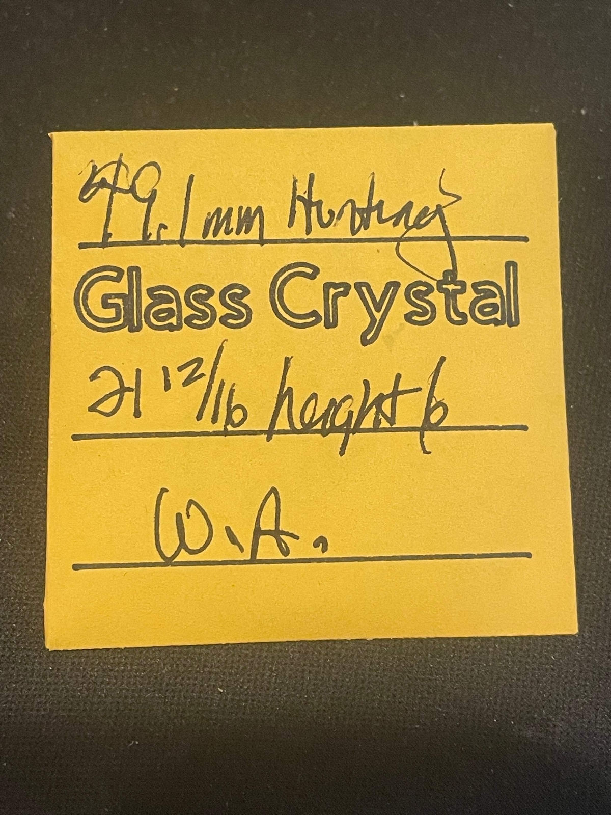 W. A. Vintage Glass Hunting Case Watch Crystal 21-12/16 (~49.1mm) – NOS