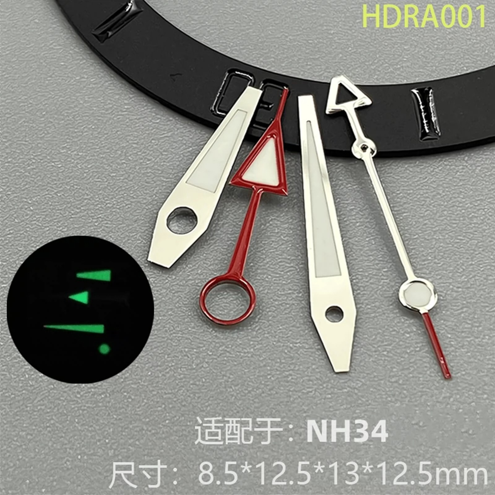 Watch Hands Set GMT Green Luminous Hands Watch Accessories for NH34 Movements