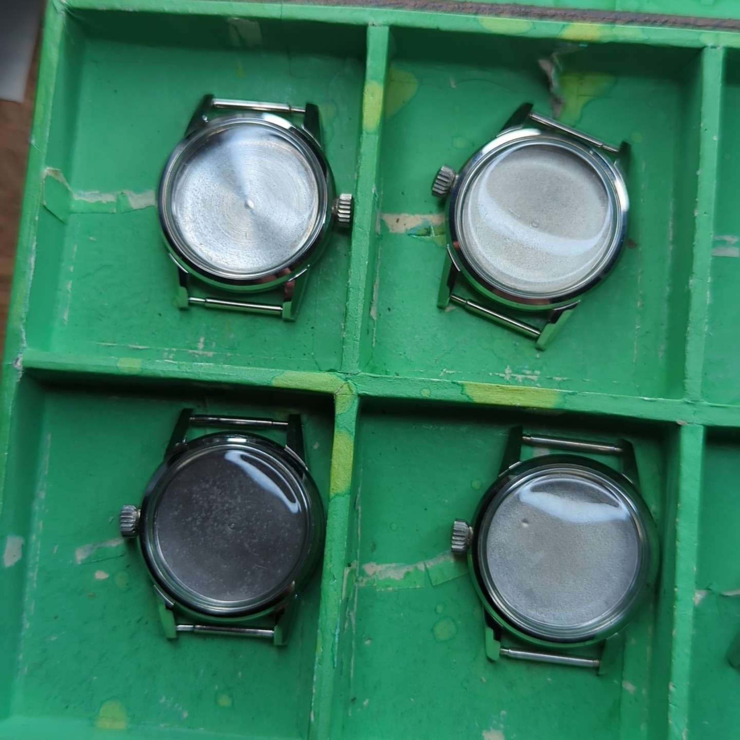 10 x 1960s NOS Swiss Made Mens Watch Cases, Mixed inc Waterproof
