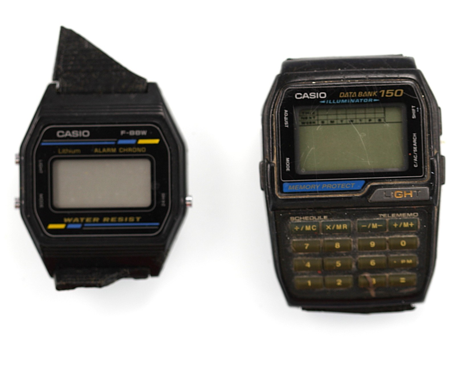 Casio Watch Men DBC-150 Black Plastic Stainless St F-88W WR Battery NON-WORKING