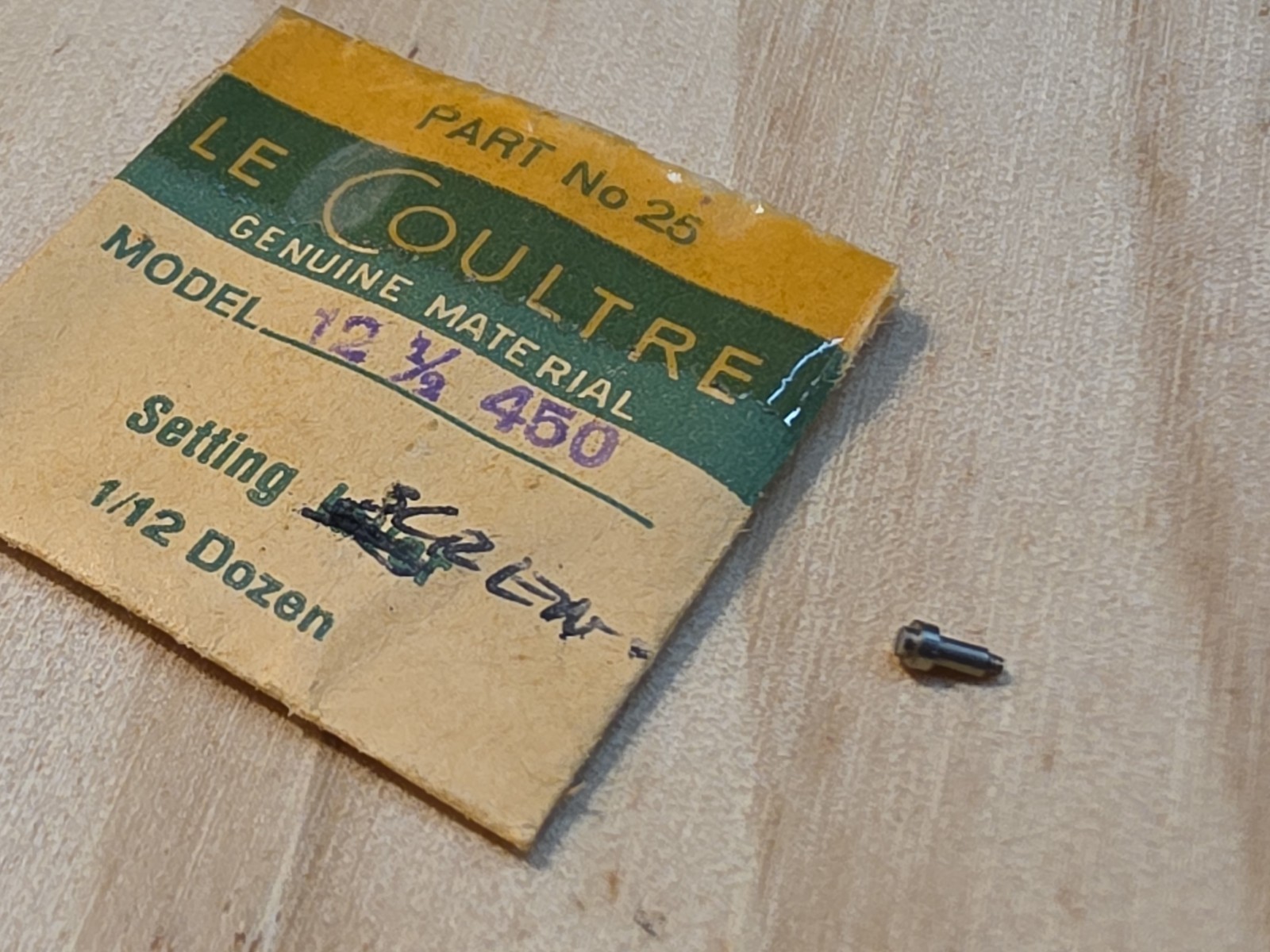 Vintage NOS Jaeger-LeCoultre 12-1/2 450 Setting Lever Screw Detent Screw