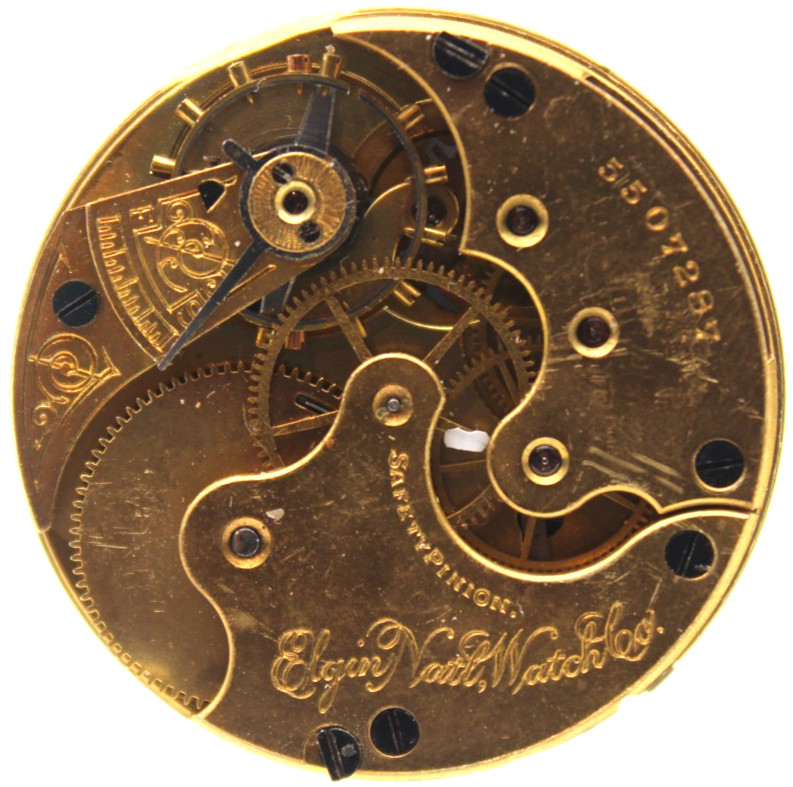 1895 ELGIN POCKET WATCH MOVEMENT 5507287 GRADE 118 6s 11j (JQ3)