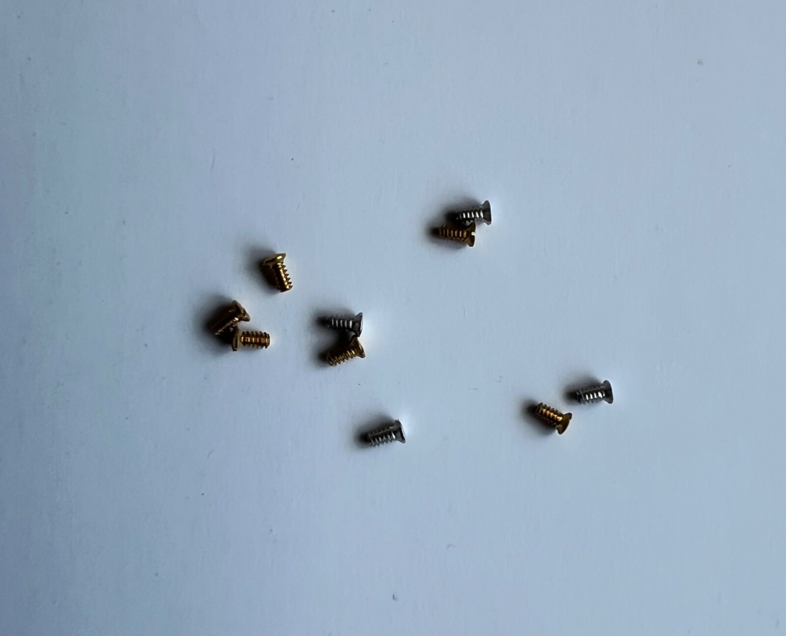 New Piaget 18K gold screw thread 0.9mm head 1.30mm length 1.90mm. 1 unit y/w, #3