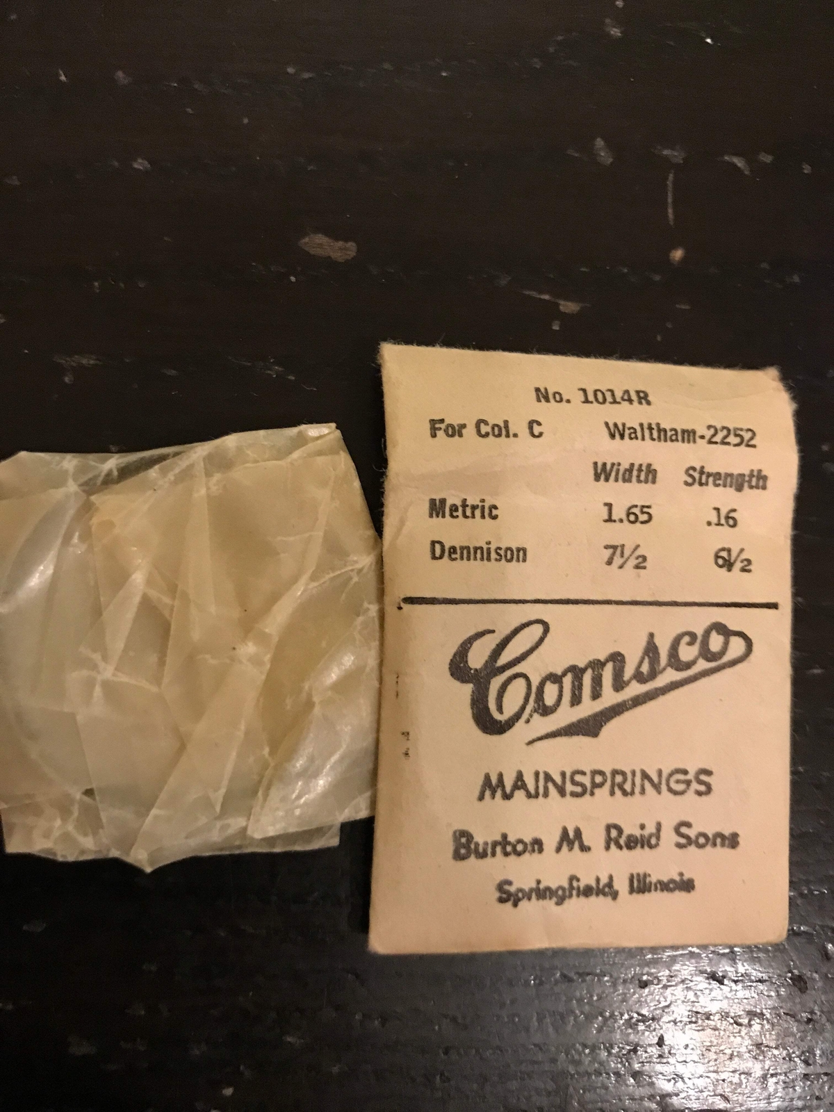 Comsco Mainspring #1014R for Waltham Colonial C Factory No. 2252 – Steel