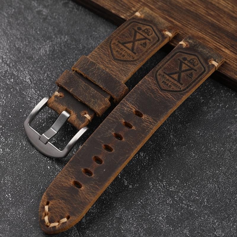 Thick Cowhide Strap for Apple Watch 8-6-5-ultra Handmade Band Leather