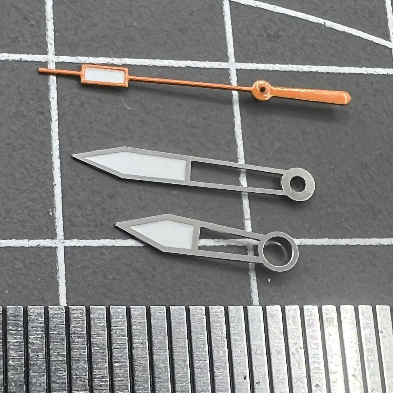 Orange Second Hand Green Lume Silver Watch Hands Trim for ETA2836/2846/2824/2846