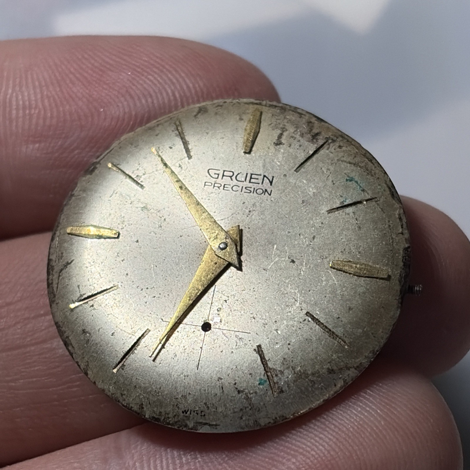 Vintage Gruen Precision 17J Swiss 510 Wrist Watch Movement Parts/Repair AS IS