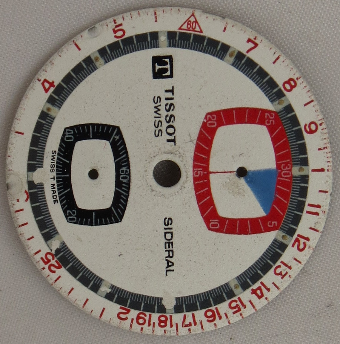 Tissot Sideral chronograph mens wristwatch used dial 29,5 mm. in diameter