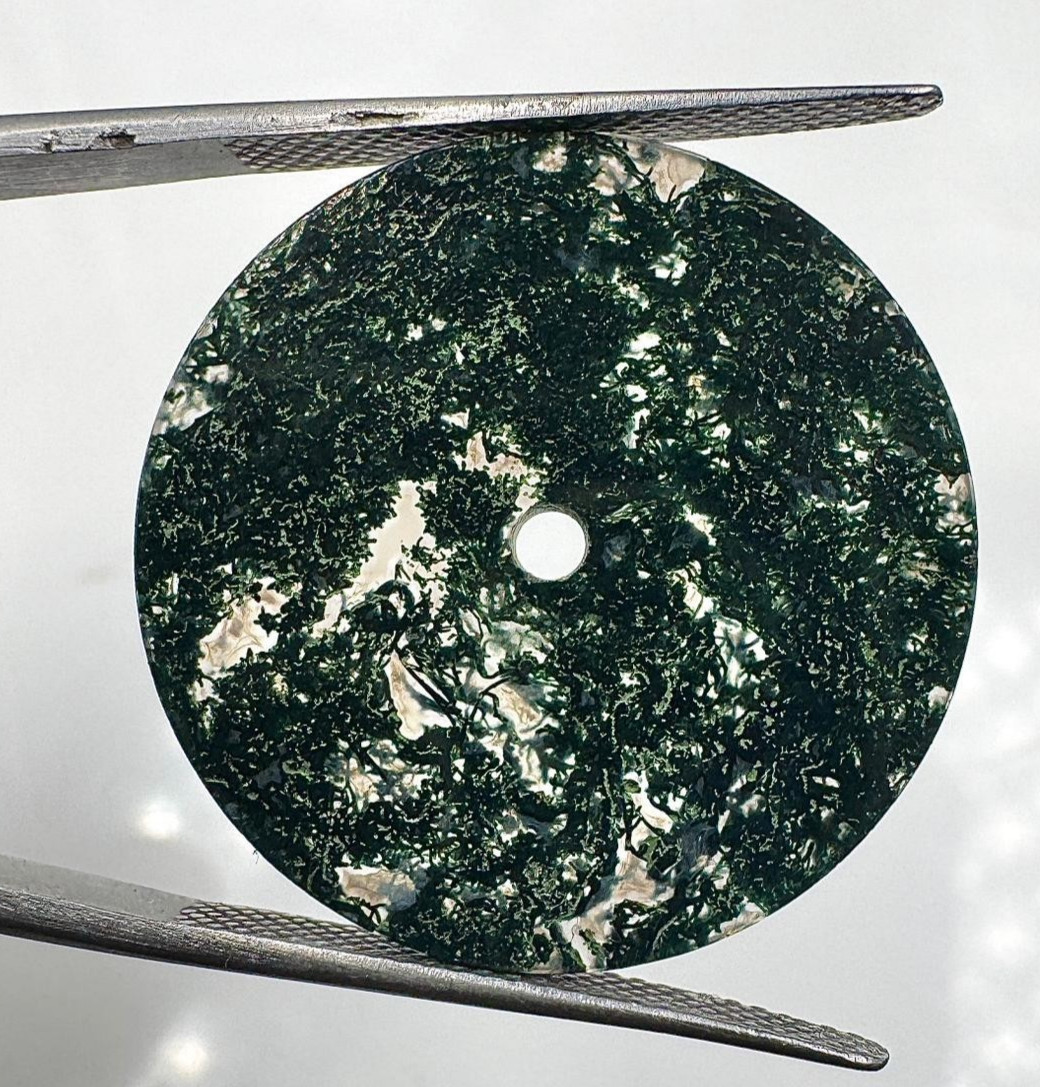Natural Moss Agate Watch Dial: 24.5 mm Green Gemstone GMC-610