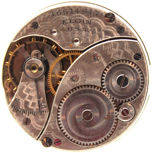 1912 ELGIN POCKET WATCH MOVEMENT 16514947 GRADE: 320 0s 7j (SK3)