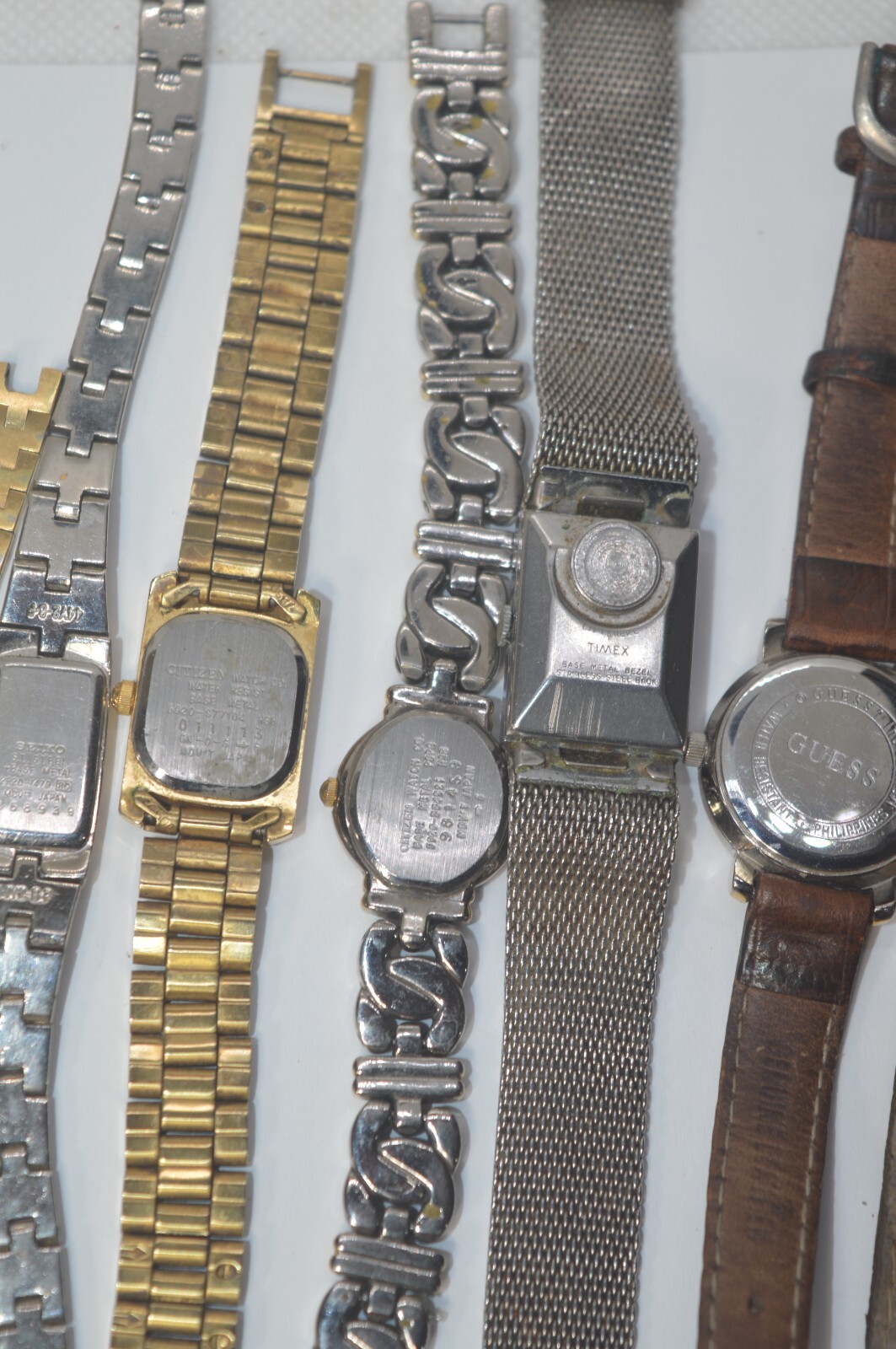 JOB lot of 10 watch’s vintage As Is SEIKO**CITIZEN**TIMEX**GUESS etc. Dont run
