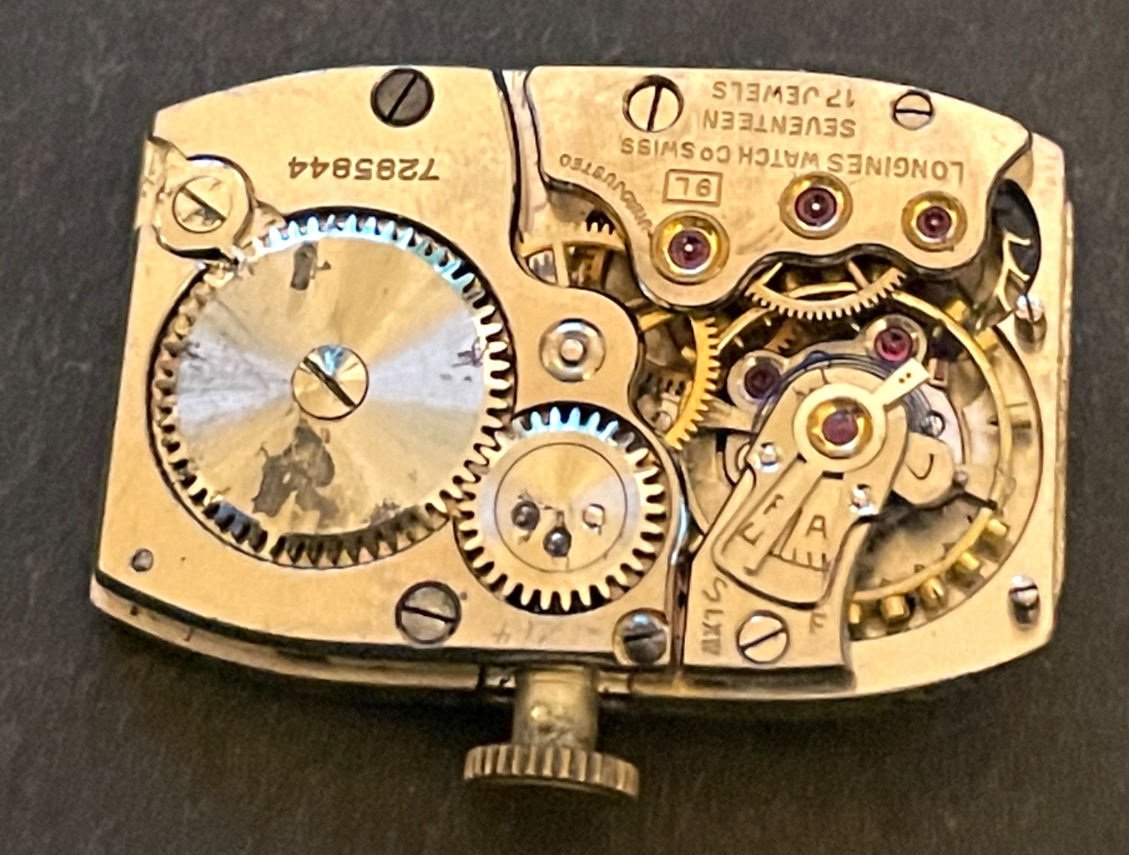 Antique Longines Cal 9L Men’s Watch Movement Parts Good Balance 9 L 17j Swiss