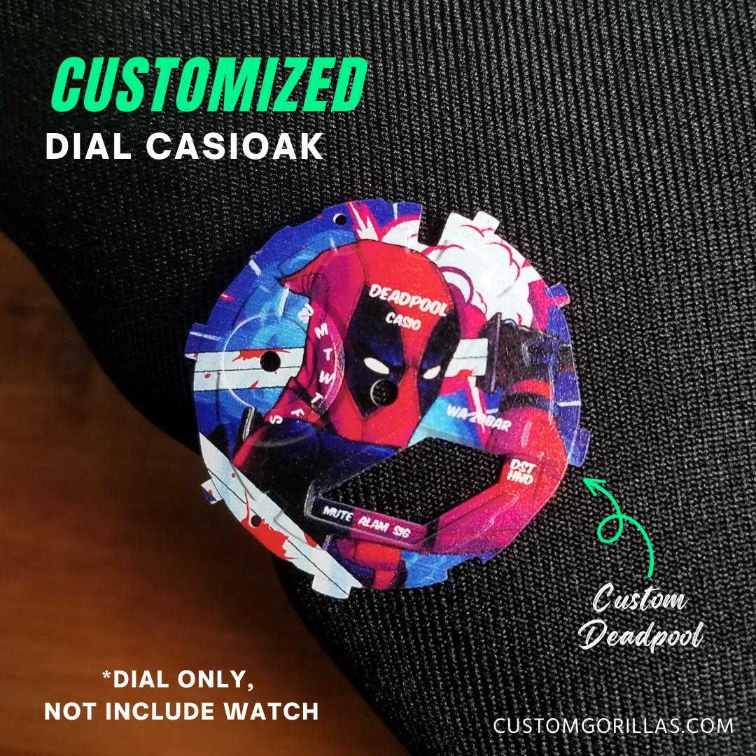CasiOak Replace Dial G Shock GA 2100 With Custom Logo Deadpool