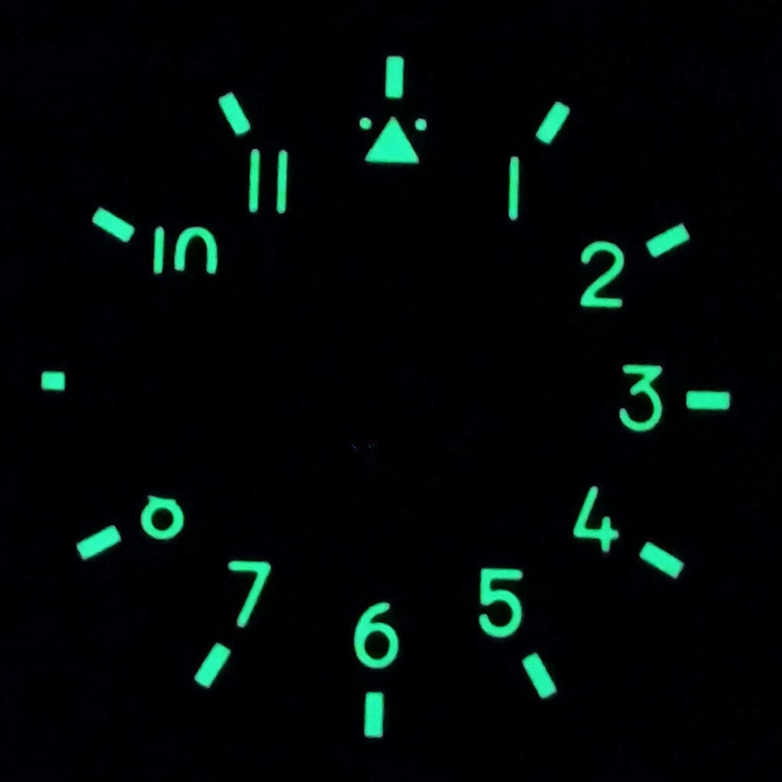37mm Green Luminous Watch Dial Second @9 Replace For ETA 6497 ST3600 Movement F