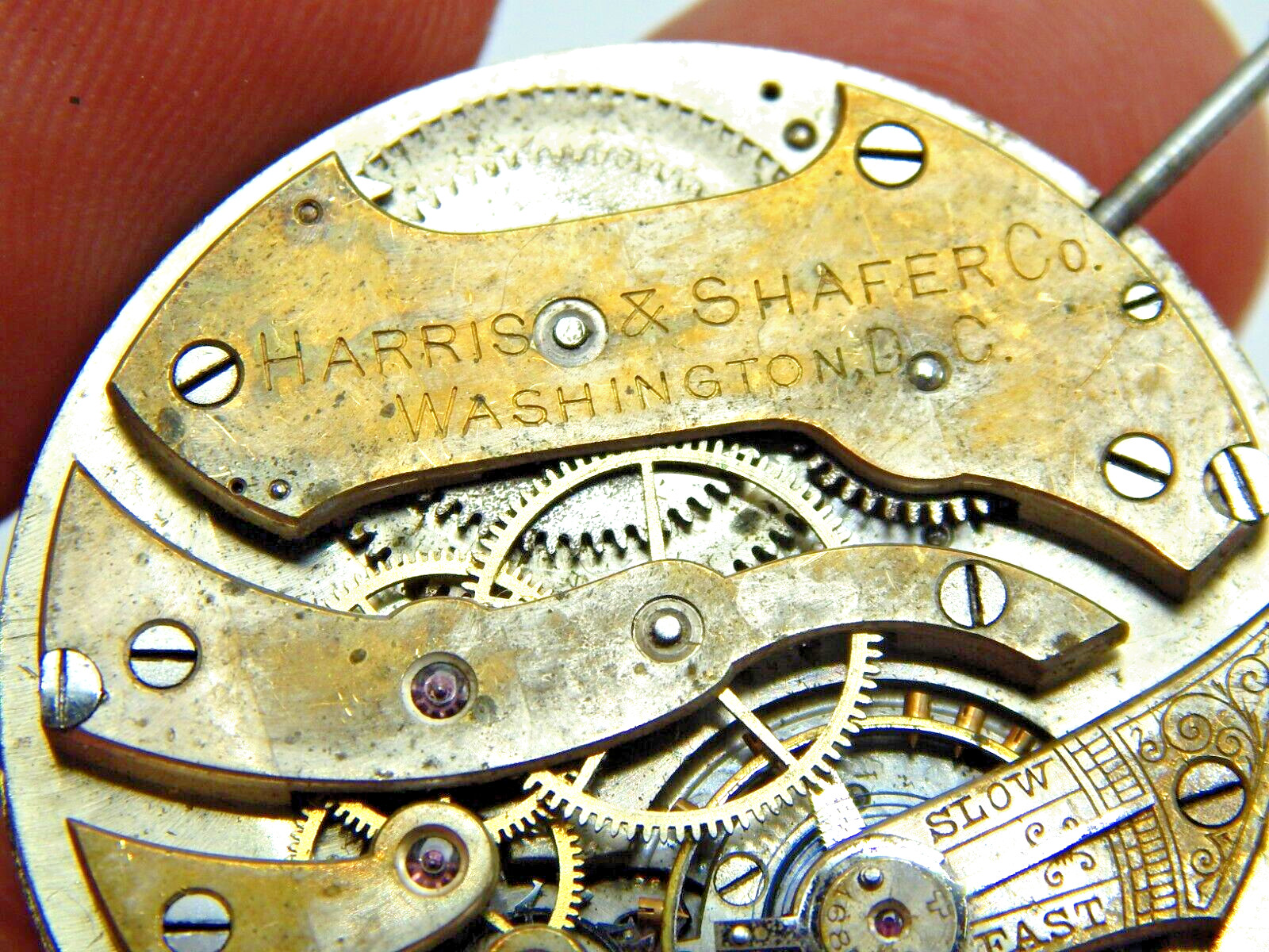 Antique Harris & Shafer Co Washington DC Longines Watch Movement 17 jewel 39.8mm