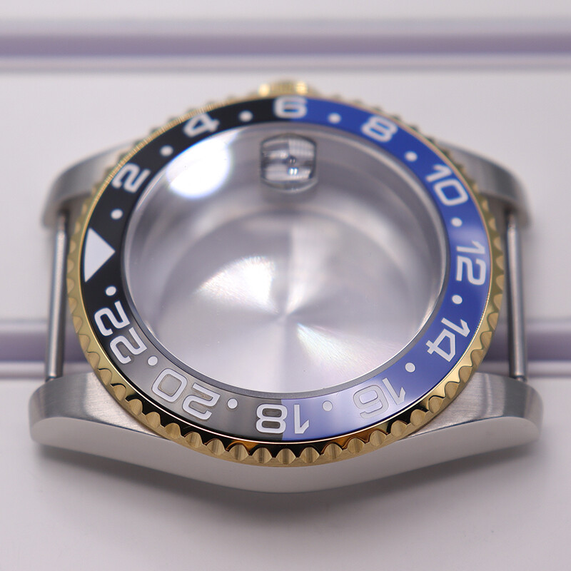 Brushed Watch Cases parts Modifying GMT Ceramic bezel For Seiko nh35 36 Movement