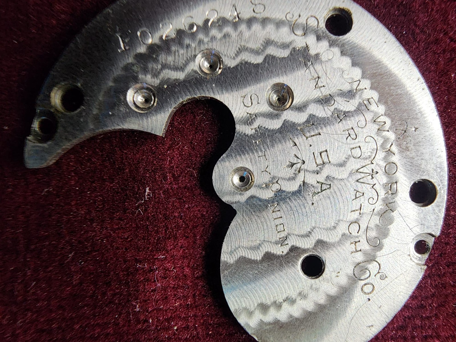 Vintage New York Standard Watch Co. 11.5A Pocket Watch Movement – Partial – USA