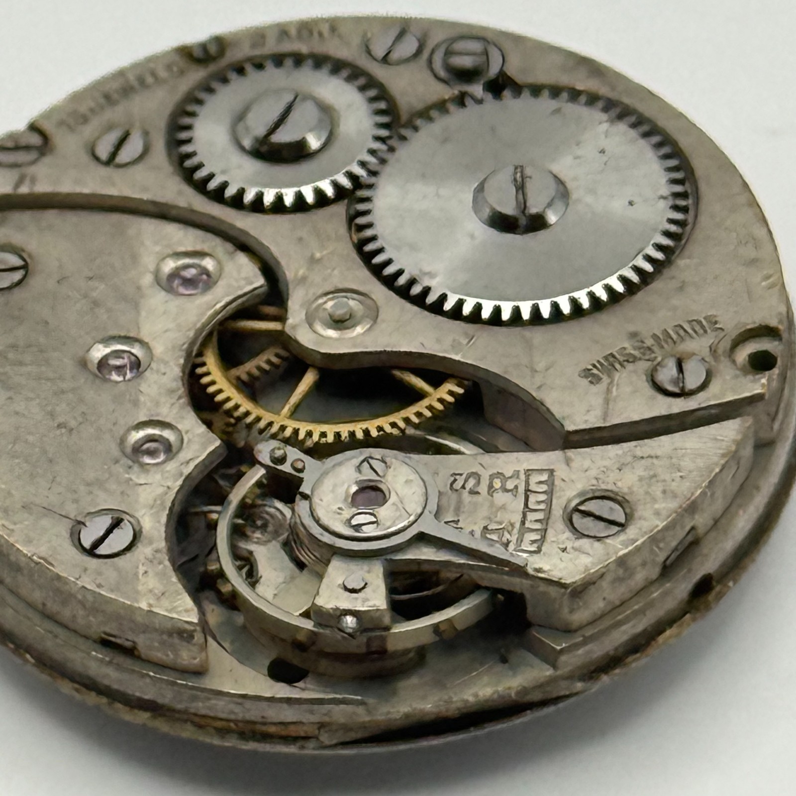 15 Jewels Trench Watch Movement Sub Seconds Swiss Manual Wind Vintage Parts 27mm