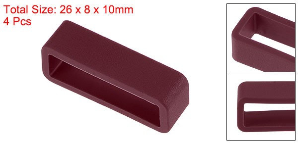 Watch Band Strap Loops Silicone for 22mm Width Watch Band, Wine Red 4 Pcs