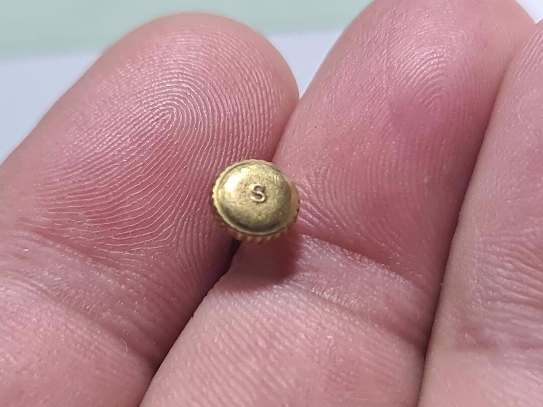 GENUINE SET CROWN STEM SEIKO SUPER NIVAFLEX S10180 SQUARE SEIKOSHA 14K GOLDFILL