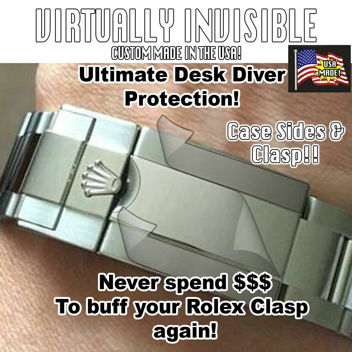 For-Rolex Daytona 1165** HD Clr Protectors Full Clasp EBAY’s HIGHEST RATED