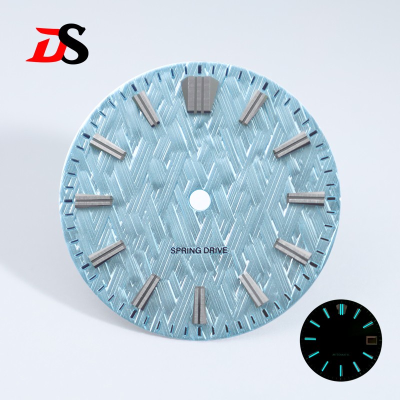 No Date Ice Forests Dial 28.5mm for NH34 NH35 Movement Blue Lume/no Lume SKX007